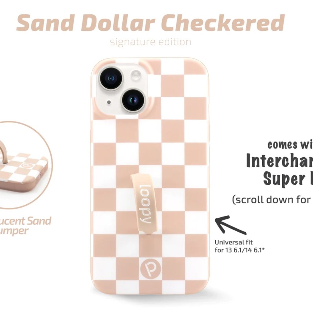 Sandstone Checkered Loopy Case iPhone 13